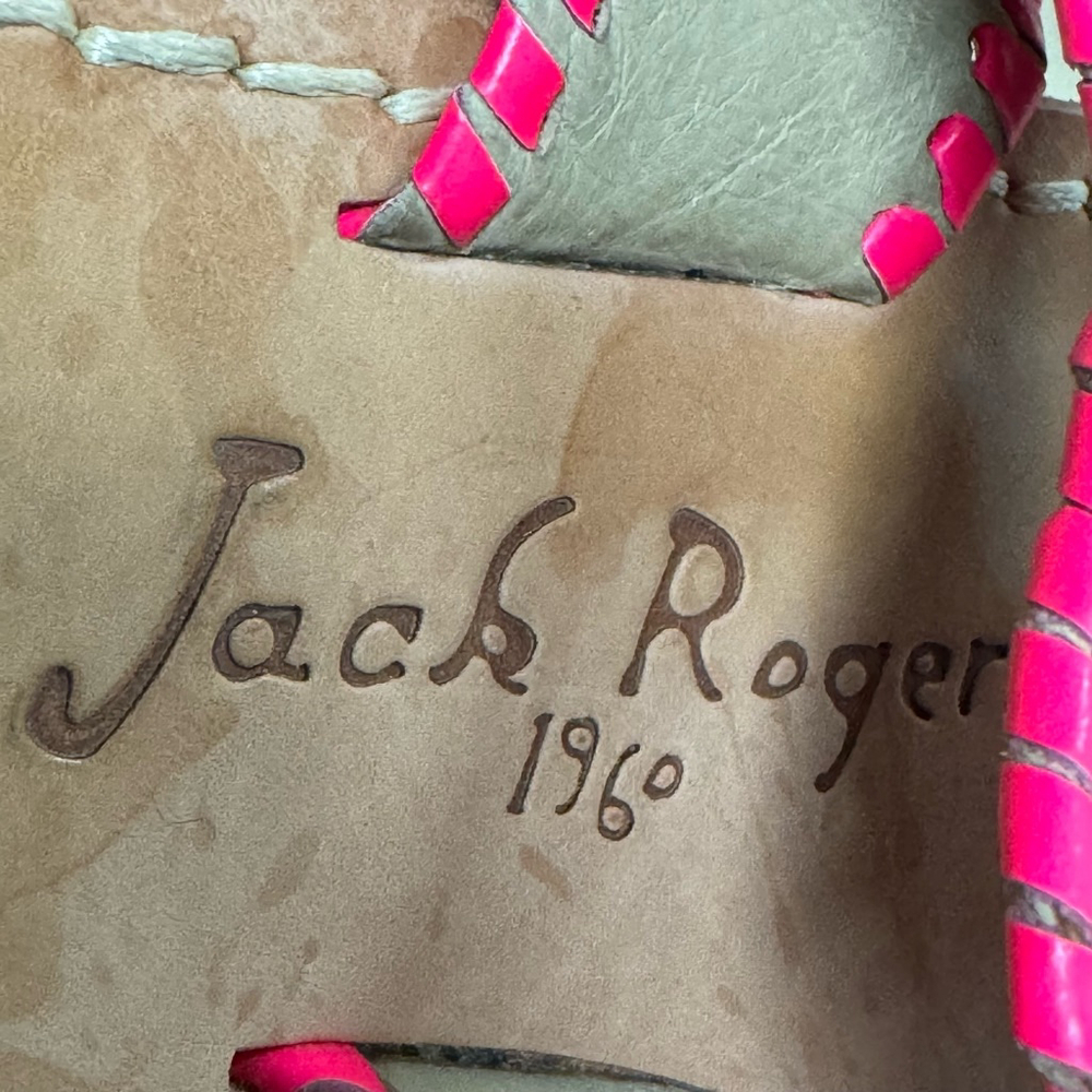 Jack Rogers Navajo Hamptons Women's Thong Pink & Brown Whipstitch Sandals - Picture 4 of 7